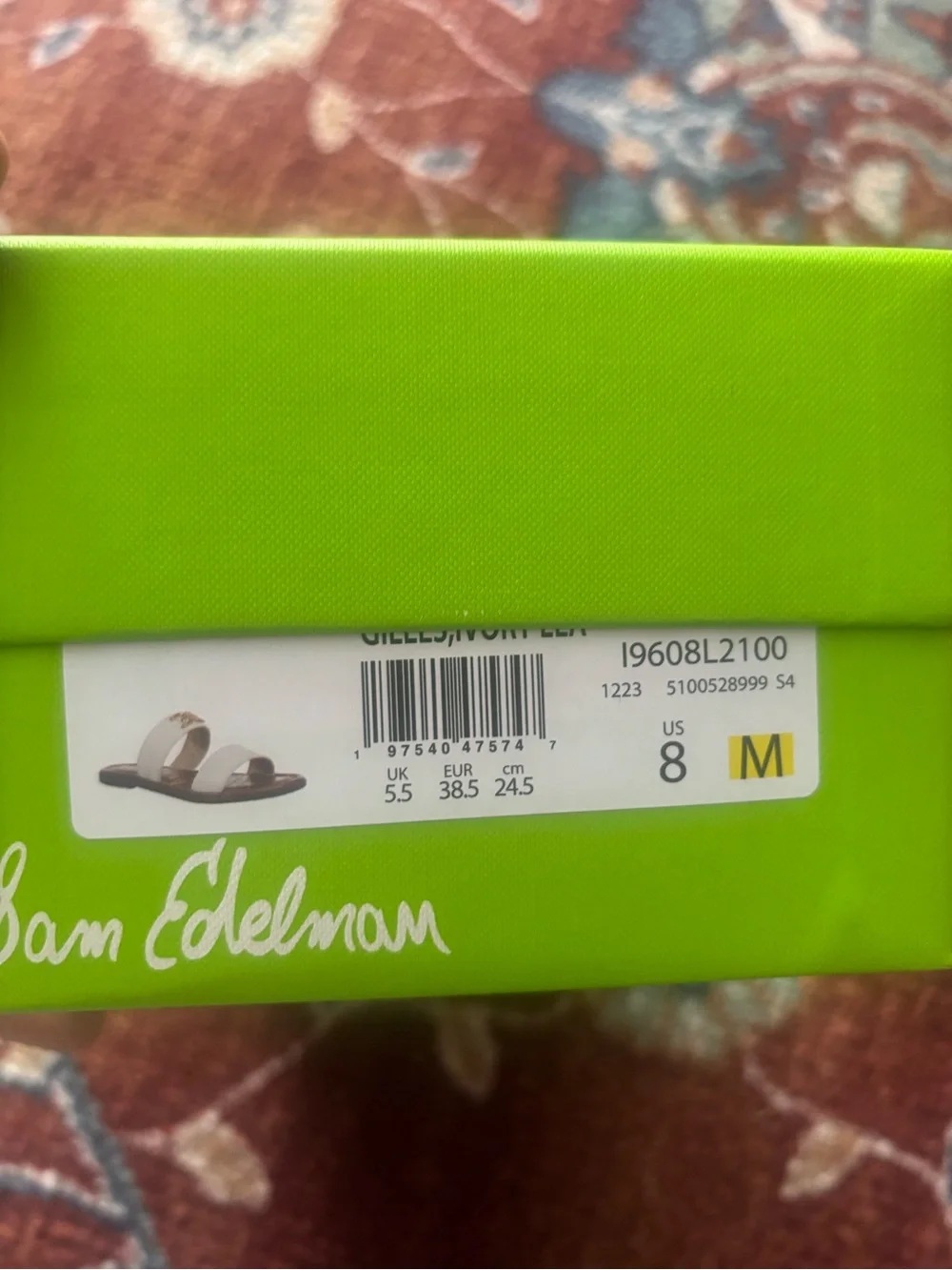 Sam Edelman Women's Gilles Flat Sandal, Modern Ivory, 8